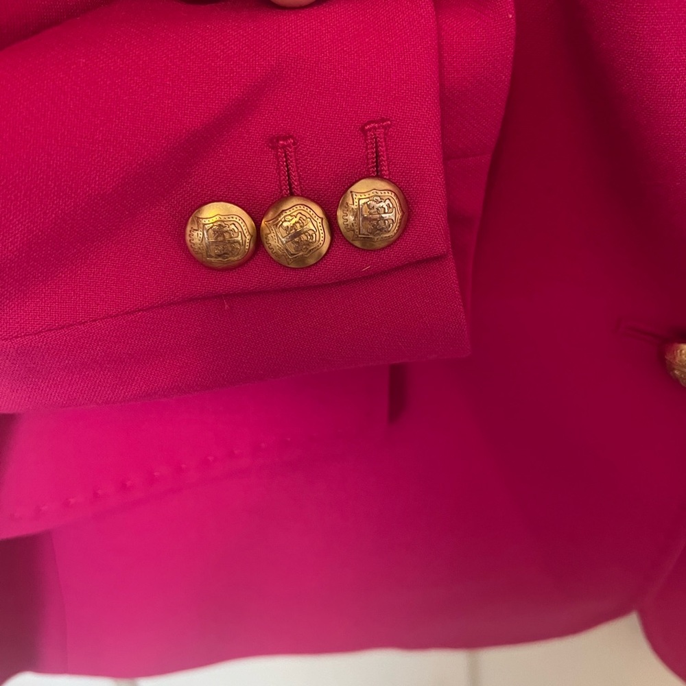 Talbots Fuchsia Pink Classic Blazer with Gold Buttons - Picture 7 of 14